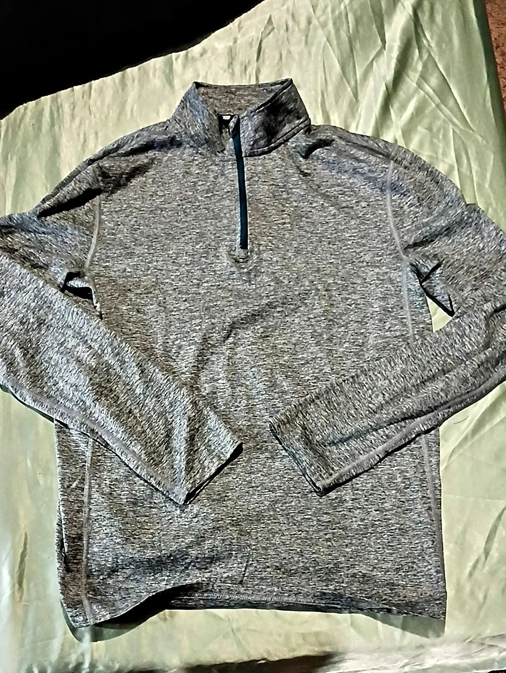 Men's Tek Gear Dry Tek Quarter-Zip Pullover Gray & Blue Size Small